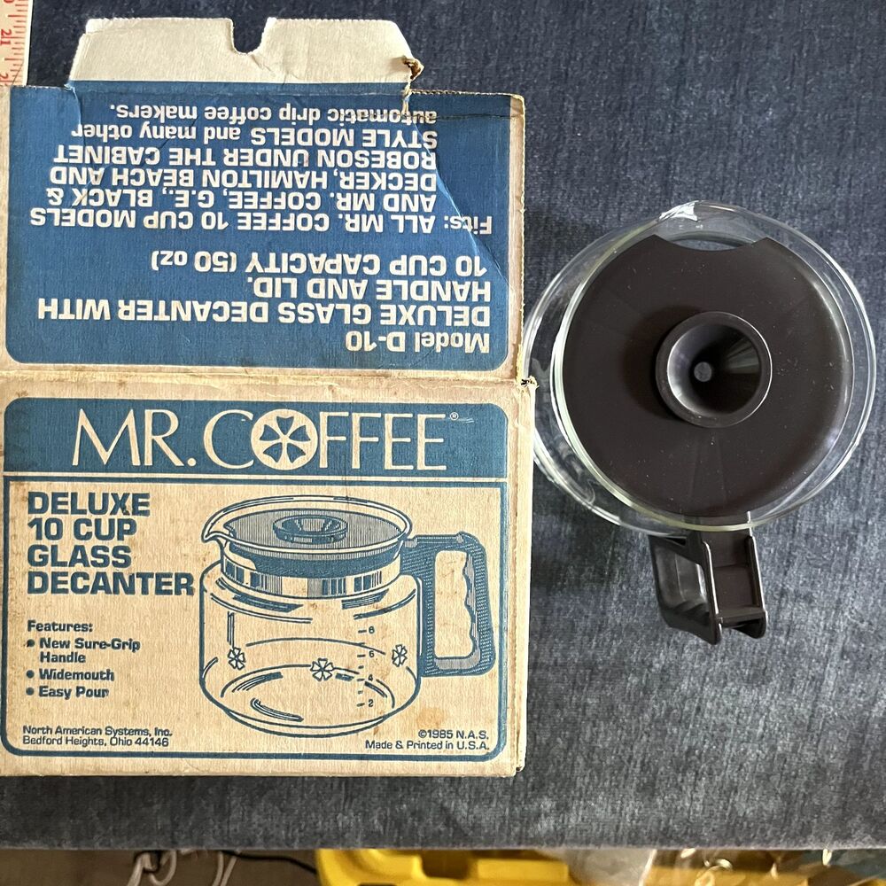 Vintage Mr. Coffee 10 Cup deluxe Glass Decanter Model D-10 Replacement 1985